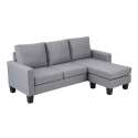 Ecksofa mit 3-Sitzer-Chaiselongue aus Stoff