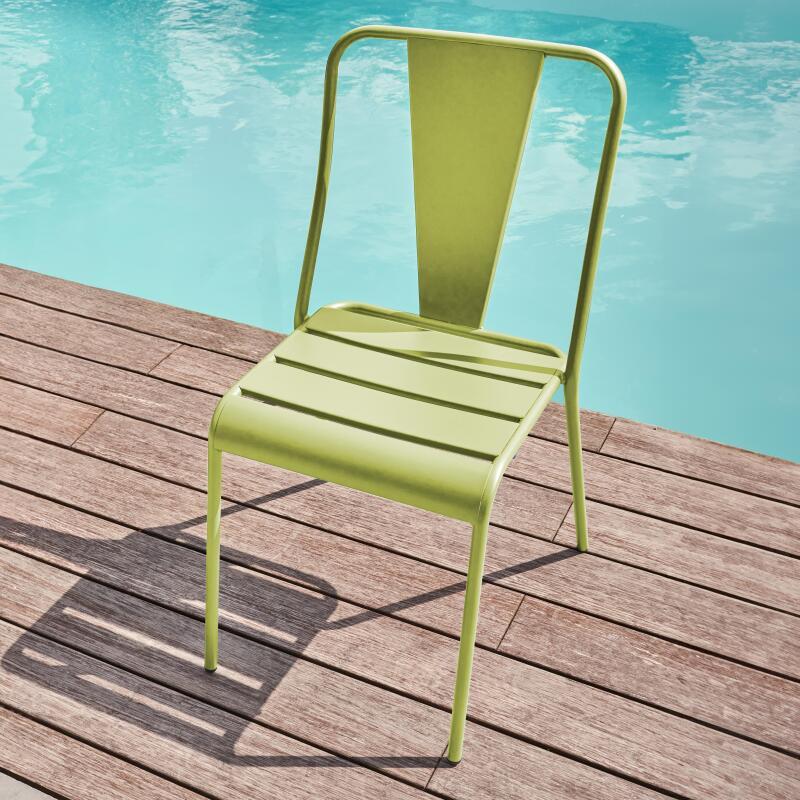 Gartenstuhl Pariser Bistro-Stil aus durchbrochenen Metall - Lifestyle