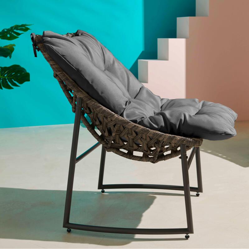 Gartenlounge-Set aus Kunstharz für 4 Personen mit einem Sofa, 2 Sesseln und einem Couchtisch 