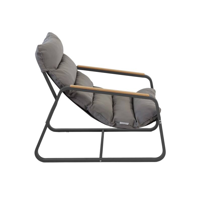 Relaxsessel aus Stahl und Textilene mit Fußstütze (3/5)