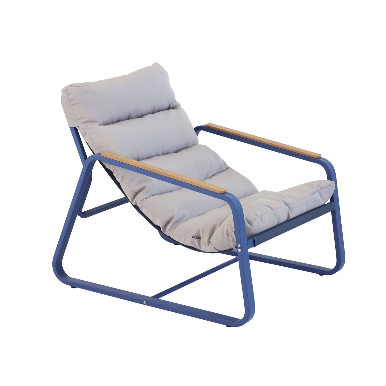 Relaxsessel aus Stahl und Textilene mit Fußstütze