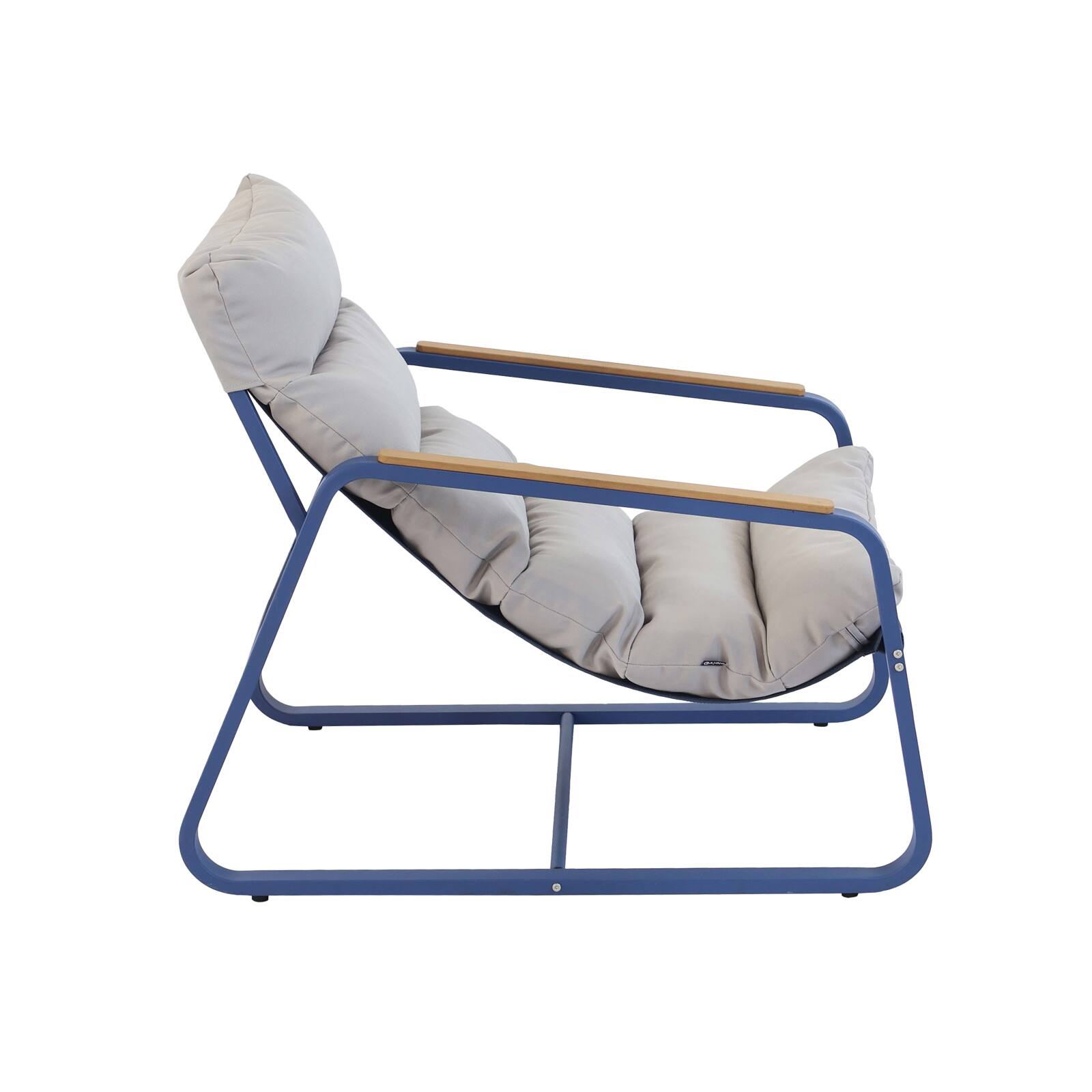 Relaxsessel aus Stahl und Textilene mit Fußstütze