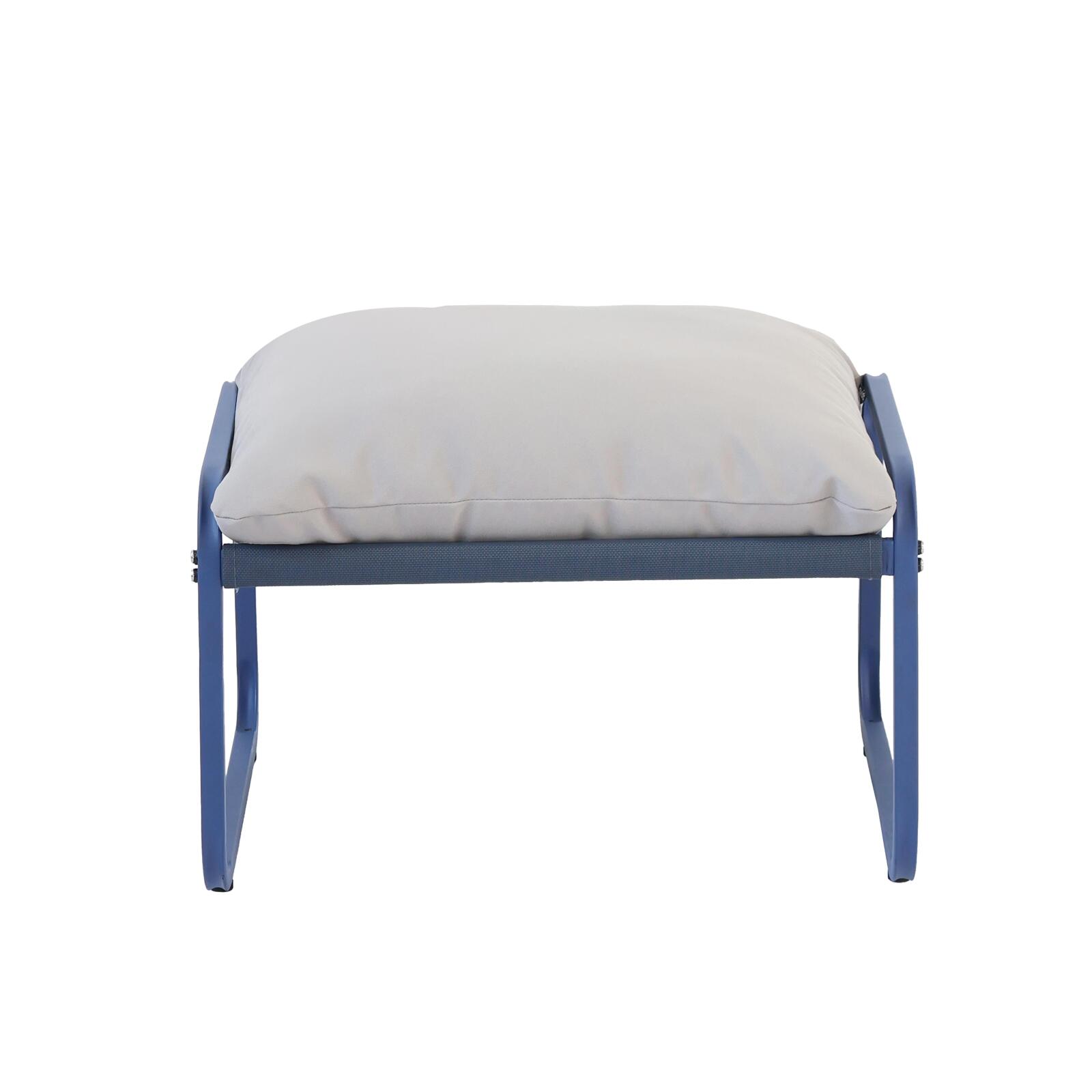 Relaxsessel aus Stahl und Textilene mit Fußstütze