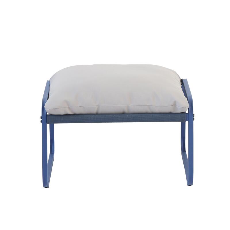 Relaxsessel aus Stahl und Textilene mit Fußstütze