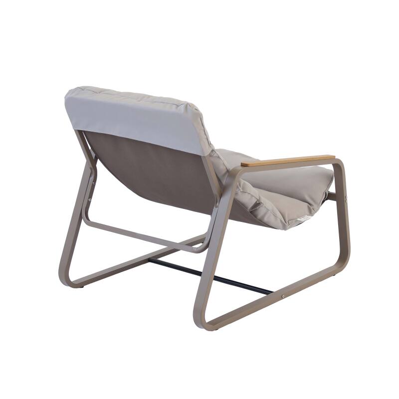 Relaxsessel aus Stahl und Textilene mit Fußstütze