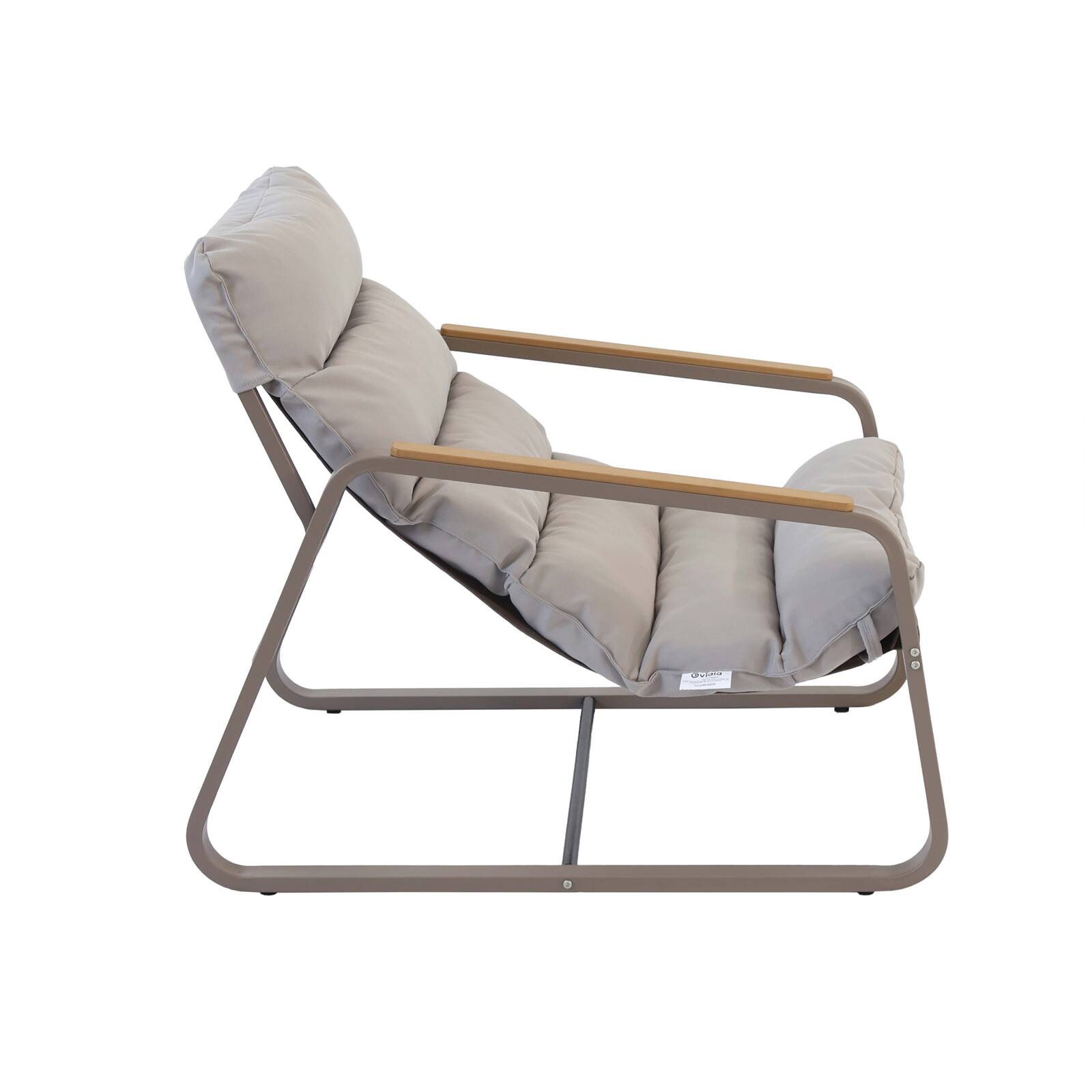 Relaxsessel aus Stahl und Textilene mit Fußstütze