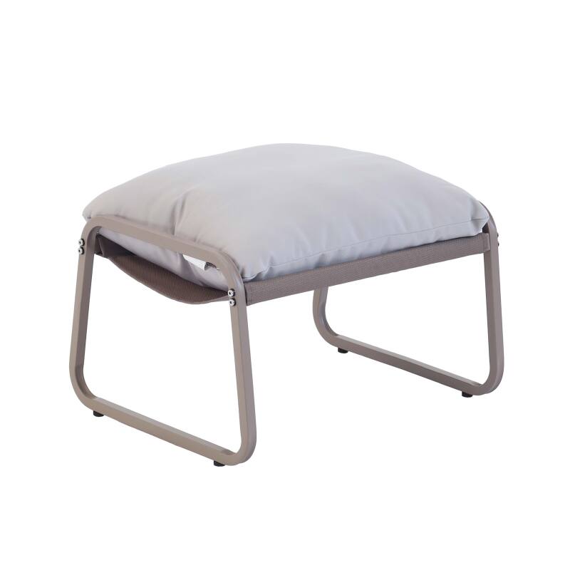 Relaxsessel aus Stahl und Textilene mit Fußstütze