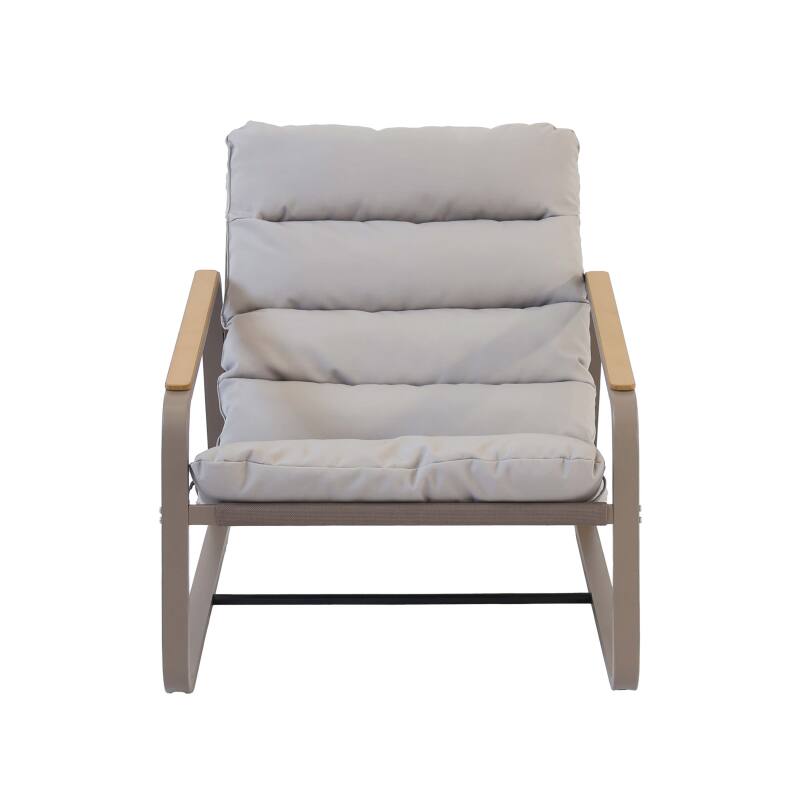 Relaxsessel aus Stahl und Textilene mit Fußstütze