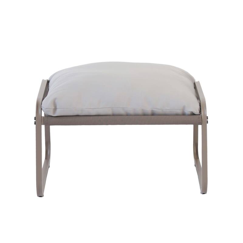 Relaxsessel aus Stahl und Textilene mit Fußstütze