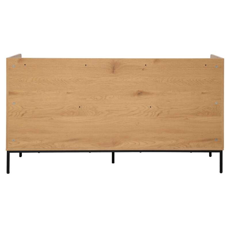 Sideboard 2 Türen und 3 Schubladen aus Stahl und MDF-Melamindekor 150 cm