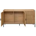 Sideboard 2 Türen und 3 Schubladen aus Stahl und MDF-Melamindekor 150 cm