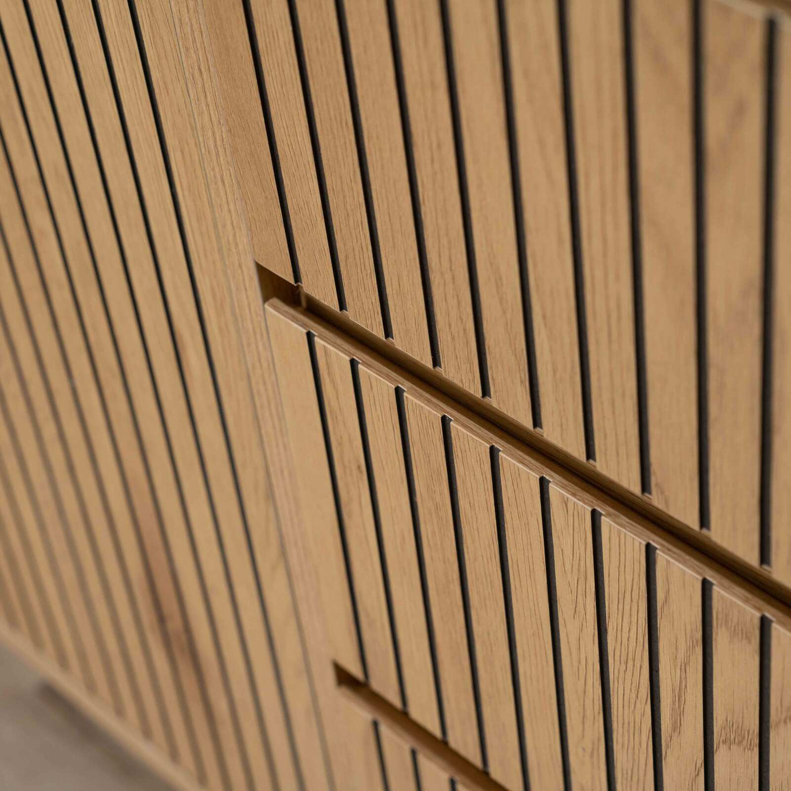 Sideboard 2 Türen und 3 Schubladen aus Stahl und MDF-Melamindekor 150 cm