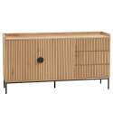 Sideboard 2 Türen und 3 Schubladen aus Stahl und MDF-Melamindekor 150 cm