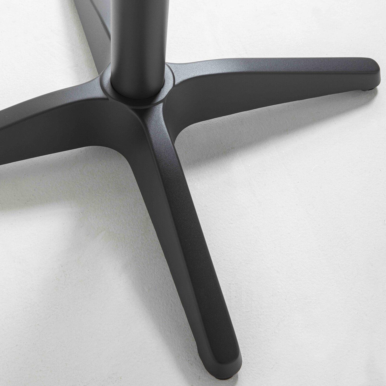 Quadratischer Terrassentisch 70 x 70 cm aus Holz + 4 Stühle aus Aluminium