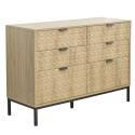 Kommode mit 6 Schubladen in MDF-Melamindekor 112 cm