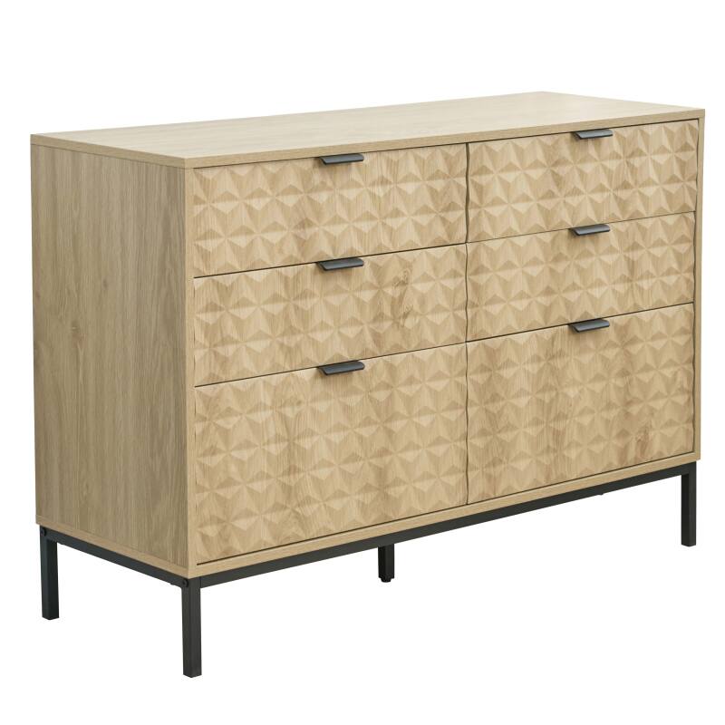 Kommode mit 6 Schubladen in MDF-Melamindekor 112 cm