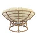 Papasan-Sessel aus Stahl und synthetischem Rattan mit Kissen