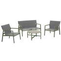 4-Sitzer-Gartenmöbel aus Aluminium mit 1 Sofa, 2 Sesseln und Couchtisch