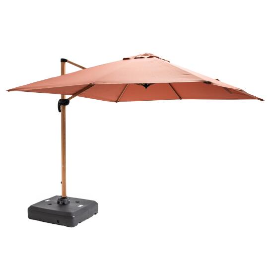 Sonnenschirm kippbar(3 x 3m) und Gewichtsplatte auf Rädern 100L