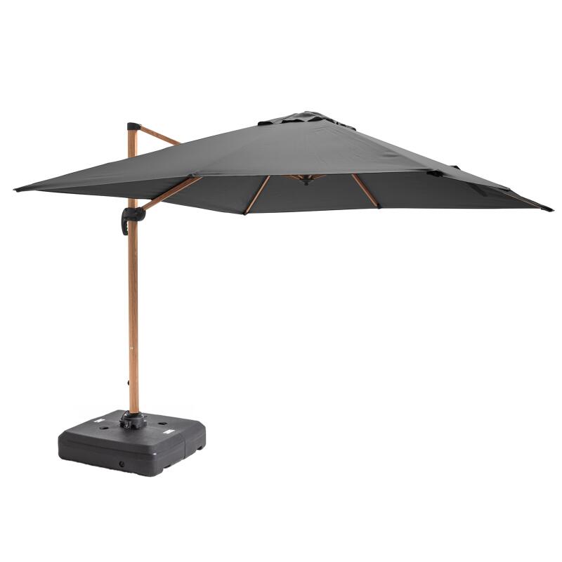 Sonnenschirm kippbar(3 x 3m) und Gewichtsplatte auf Rädern 100L