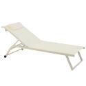 Set bestehend aus 2 Aluminium-Sonnenliegen mit Rädern, 4-fach neigbar