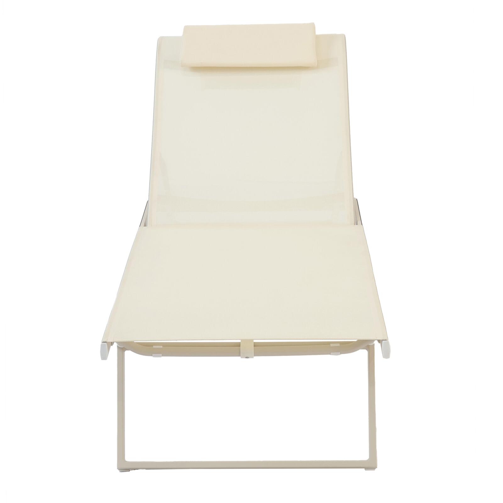 Set bestehend aus 2 Aluminium-Sonnenliegen mit Rädern, 4-fach neigbar