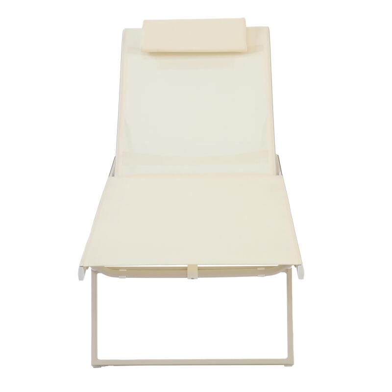 Set bestehend aus 2 Aluminium-Sonnenliegen mit Rädern, 4-fach neigbar