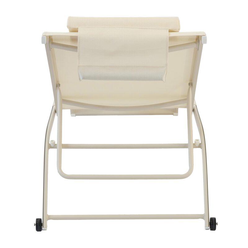 Set bestehend aus 2 Aluminium-Sonnenliegen mit Rädern, 4-fach neigbar