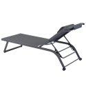 Set bestehend aus 2 Aluminium-Sonnenliegen mit Rädern, 4-fach neigbar