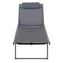 Set bestehend aus 2 Aluminium-Sonnenliegen mit Rädern, 4-fach neigbar
