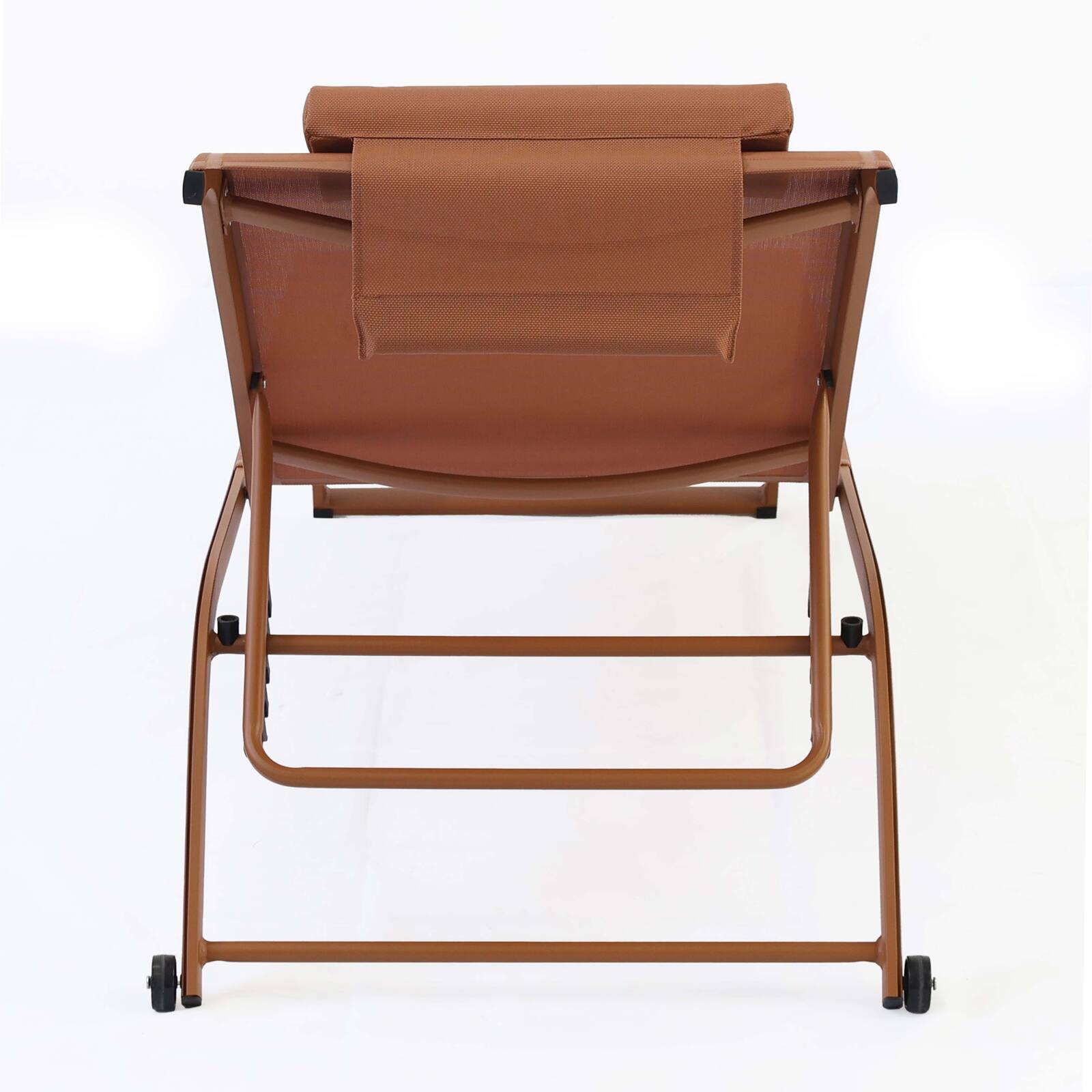 Set bestehend aus 2 Aluminium-Sonnenliegen mit Rädern, 4-fach neigbar