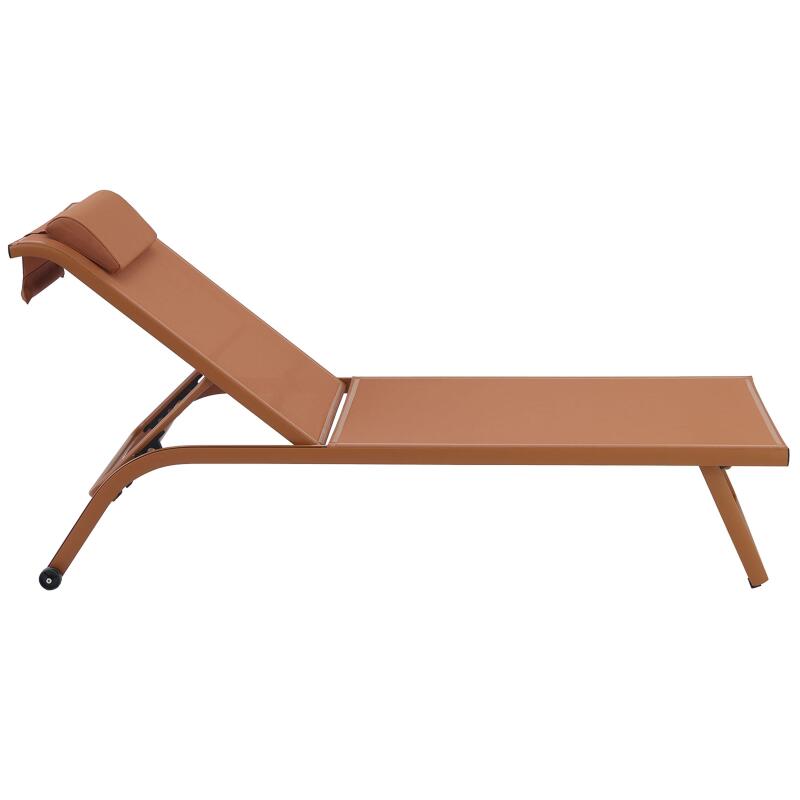 Set bestehend aus 2 Aluminium-Sonnenliegen mit Rädern, 4-fach neigbar
