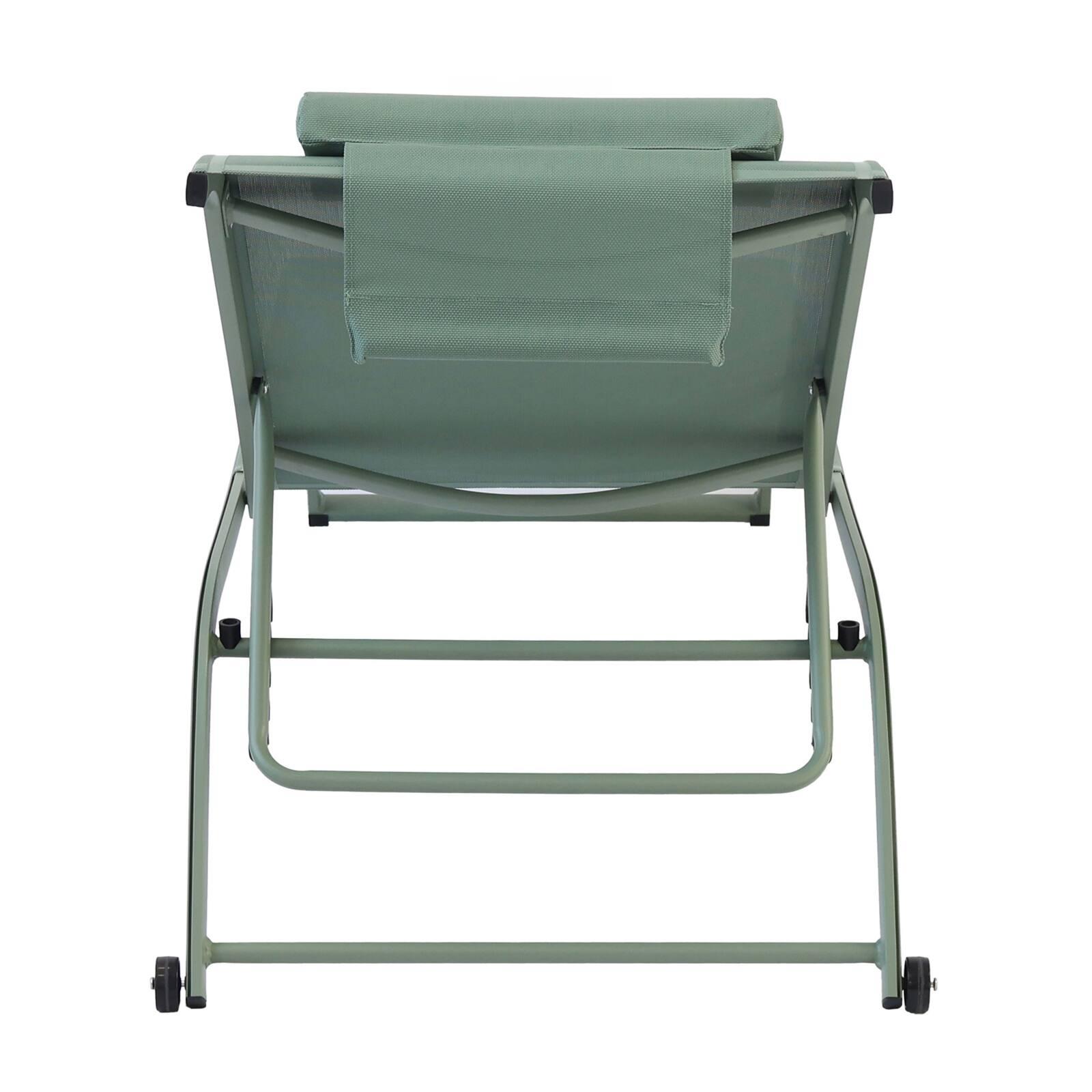 Set bestehend aus 2 Aluminium-Sonnenliegen mit Rädern, 4-fach neigbar