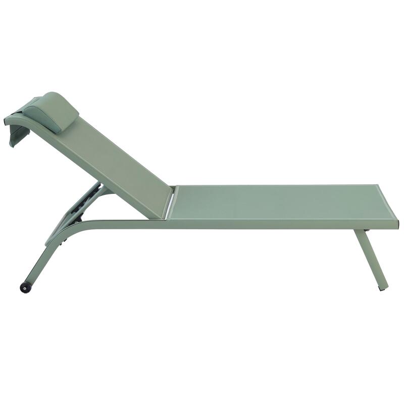 Set bestehend aus 2 Aluminium-Sonnenliegen mit Rädern, 4-fach neigbar