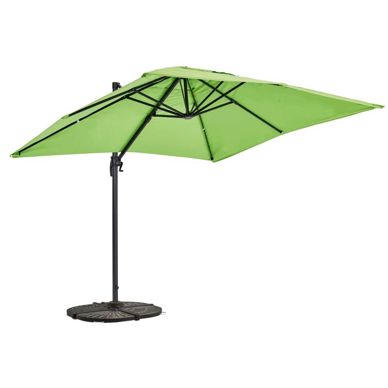 Ampelschirm kippbar, 360 Grad drehbar (2 x 3m) und 4 beschwerte Platten
