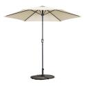 Gerade neigbares Sonnenschirm-Set (Ø3 m) mit Klappfuß und 4 beschwerten Platten
