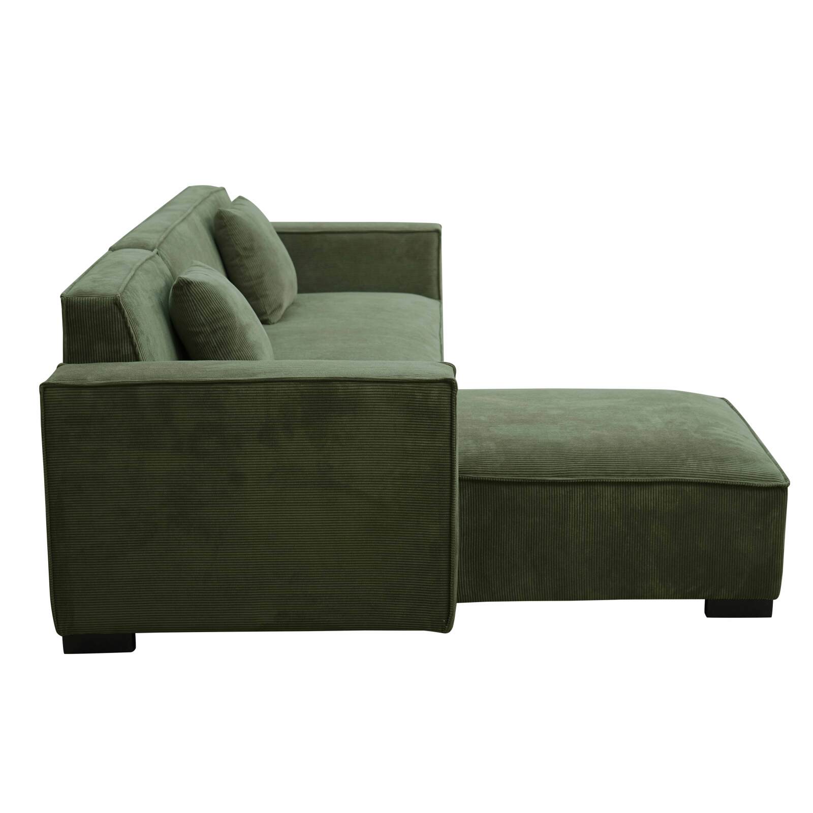 Sofa mit linker Chaiselongue, 3-Sitzer, aus Stoff