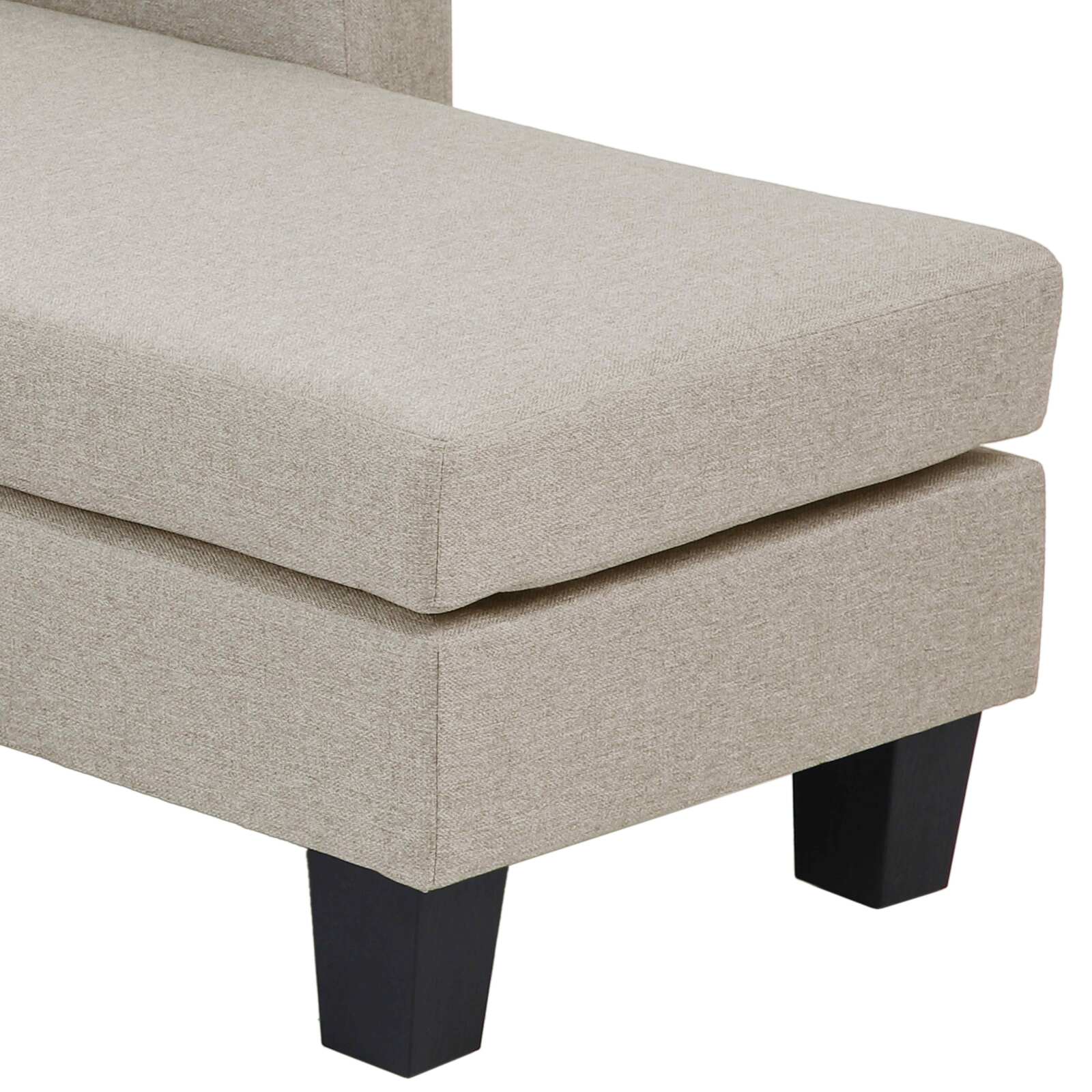Ecksofa mit 3-Sitzer-Chaiselongue aus Stoff