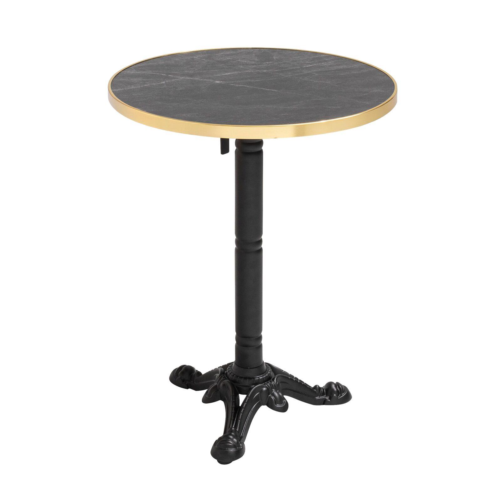 Runder Kipptisch mit Griff Ø 60 cm aus Sperrholz mit Laminatbelag und Aluminiumkanten