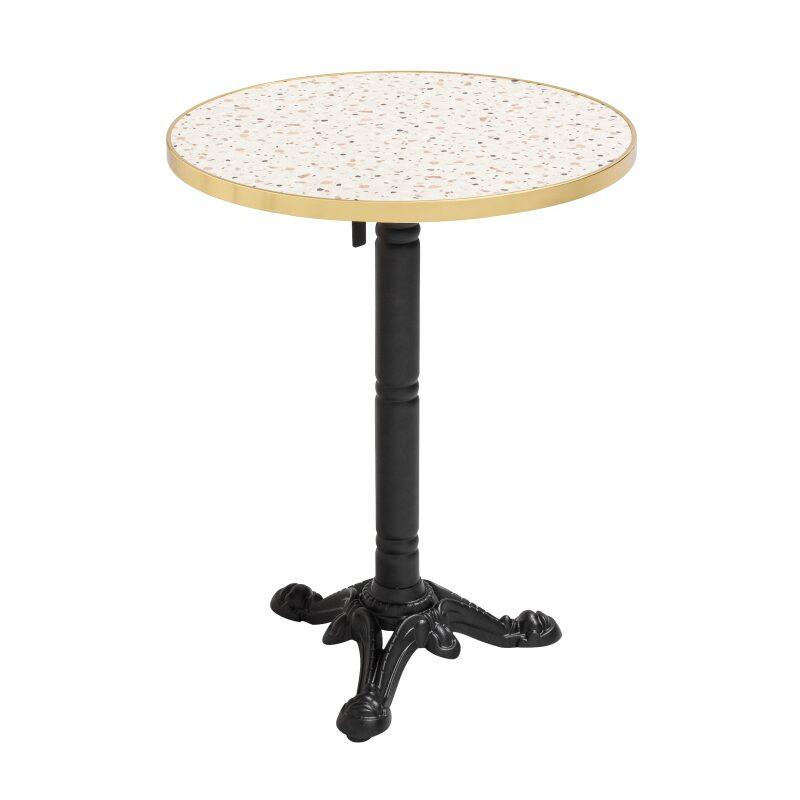 Runder Kipptisch mit Griff Ø 60 cm aus Sperrholz mit Laminatbelag und Aluminiumkanten