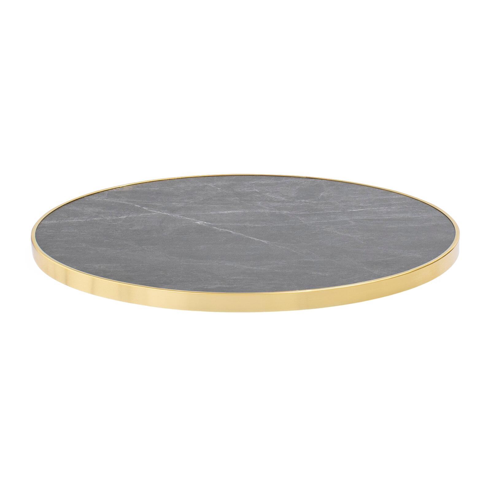 Runder Kipptisch mit Griff Ø 60 cm aus Sperrholz mit Laminatbelag und Aluminiumkanten