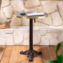 Runder Kipptisch mit Griff Ø 60 cm aus Sperrholz mit Laminatbelag und Aluminiumkanten