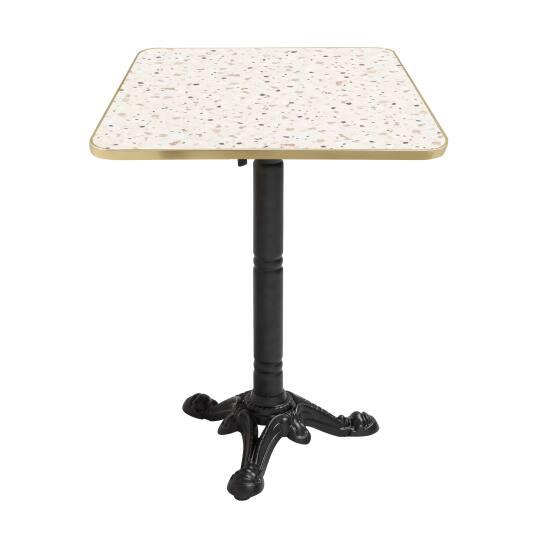 Kippbarer Esstisch 60 x 60 cm aus Sperrholz mit Laminatbelag und Aluminiumkanten