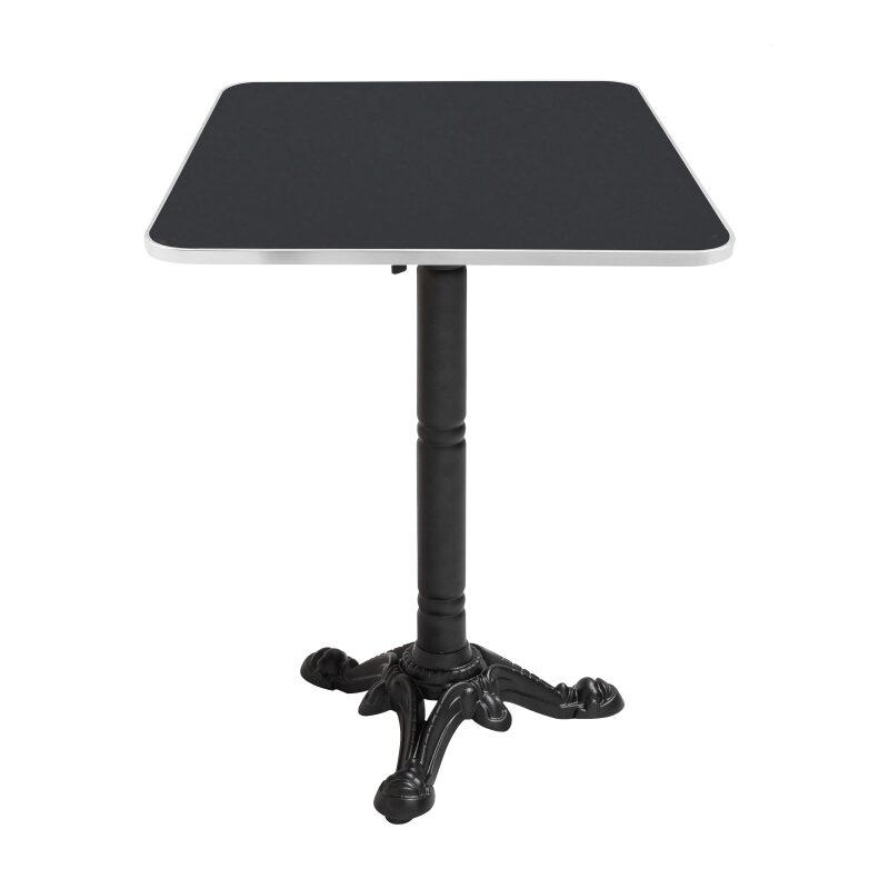 Kippbarer Esstisch 60 x 60 cm aus Sperrholz mit Laminatbelag und Aluminiumkanten