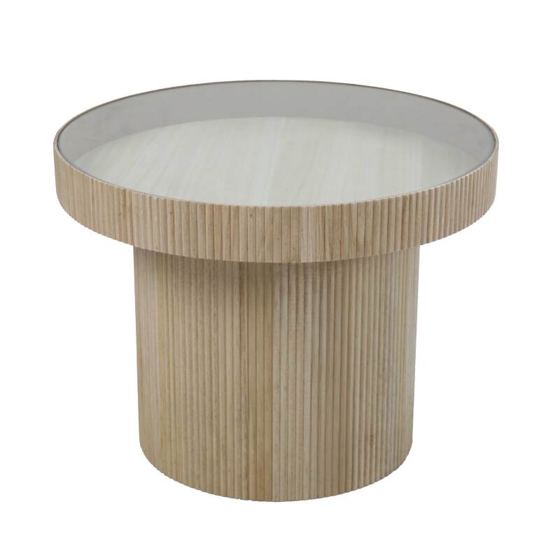 Couchtisch aus MDF, Holz und gehärtetem Glas