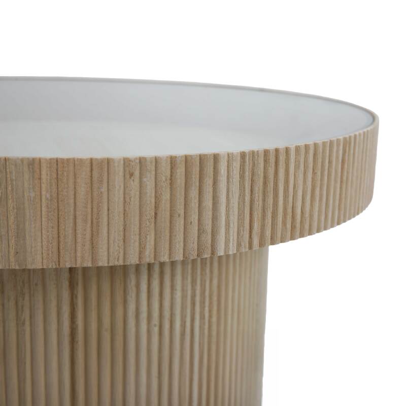 Couchtisch aus MDF, Holz und gehärtetem Glas