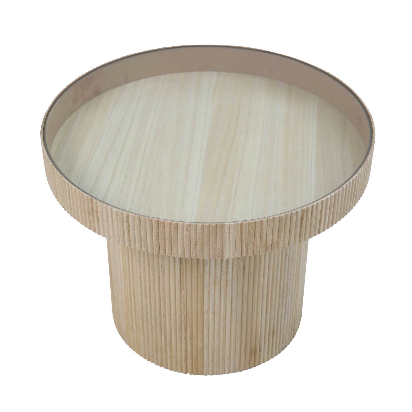 Couchtisch aus MDF, Holz und gehärtetem Glas