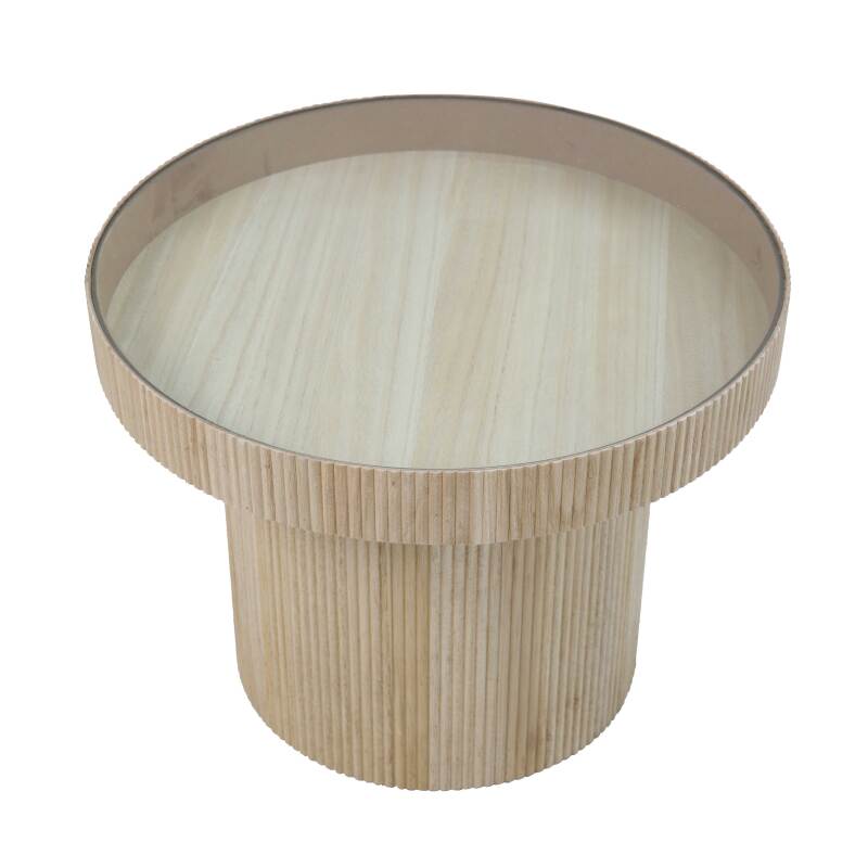 Couchtisch aus MDF, Holz und gehärtetem Glas