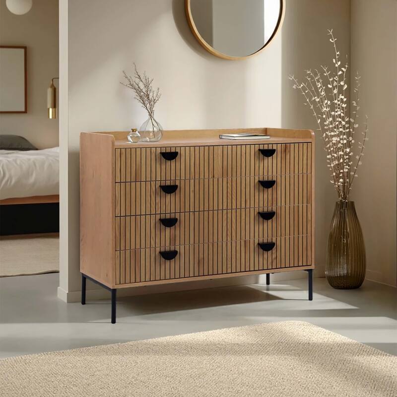 Kommode mit 5 Schubladen in MDF-Melamindekor 100 cm