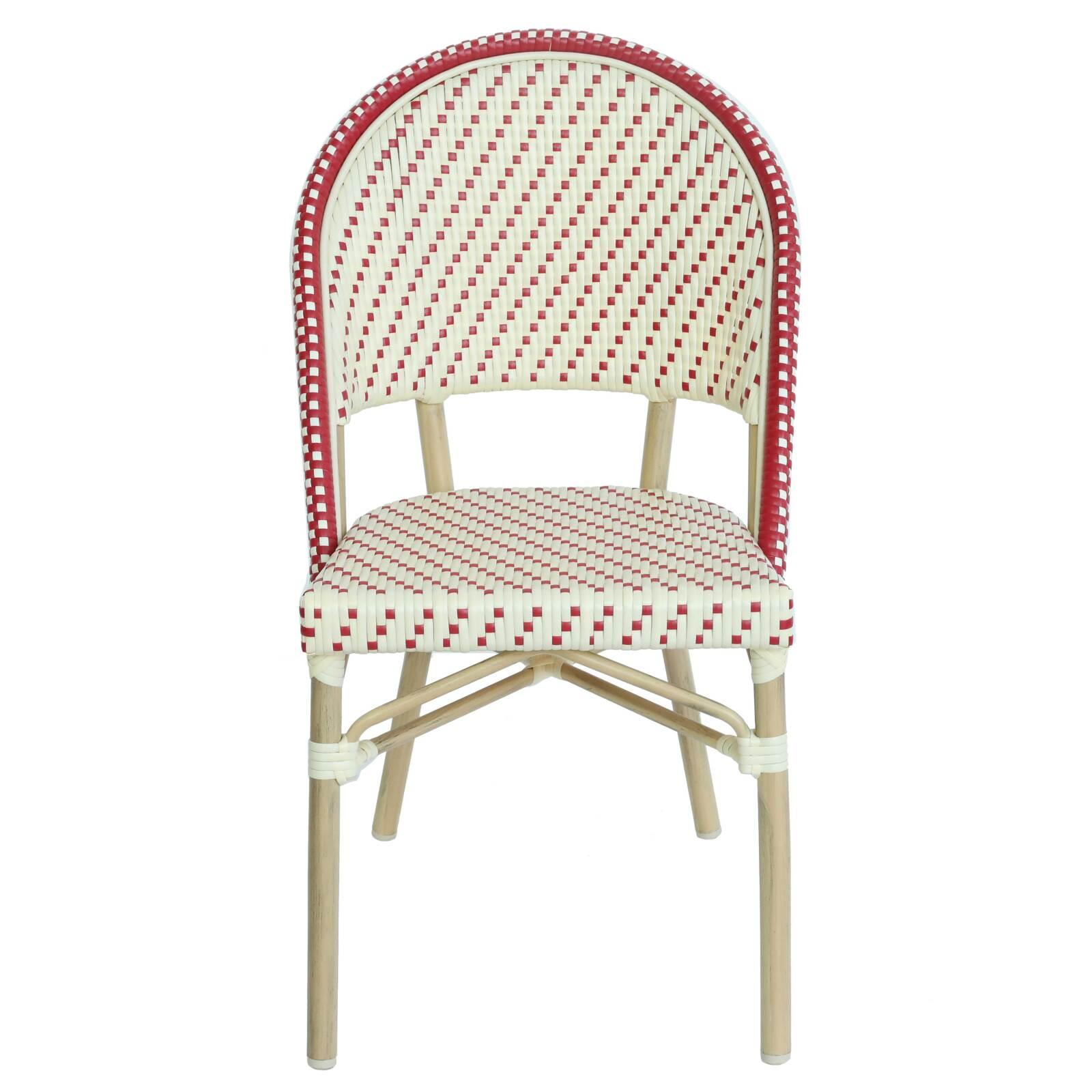 Pariser Bistrostuhl aus Aluminium und synthetischem Rattan